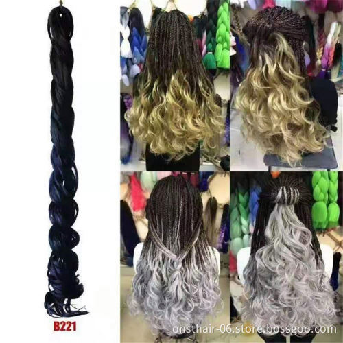 MYZYR Deep Wave Crochet Braids Hair Extensions Synthetic Ombre Braiding Hair Colored High Temperature Brown Blonde Blue